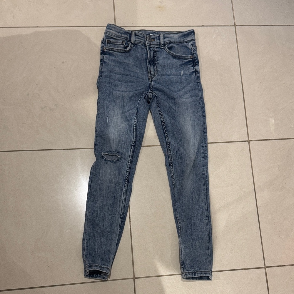 Zara Distressed Blue Skinny Jeans